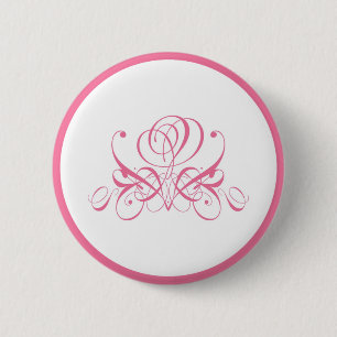 Chapa Redonda De 5 Cm Pink Rose Designer Button