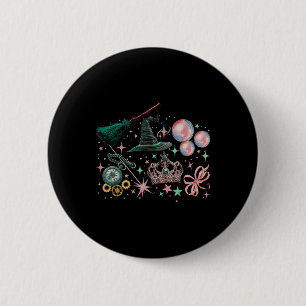 Chapa Redonda De 5 Cm Pink se vuelve bueno con Green Funny Walloween Wit