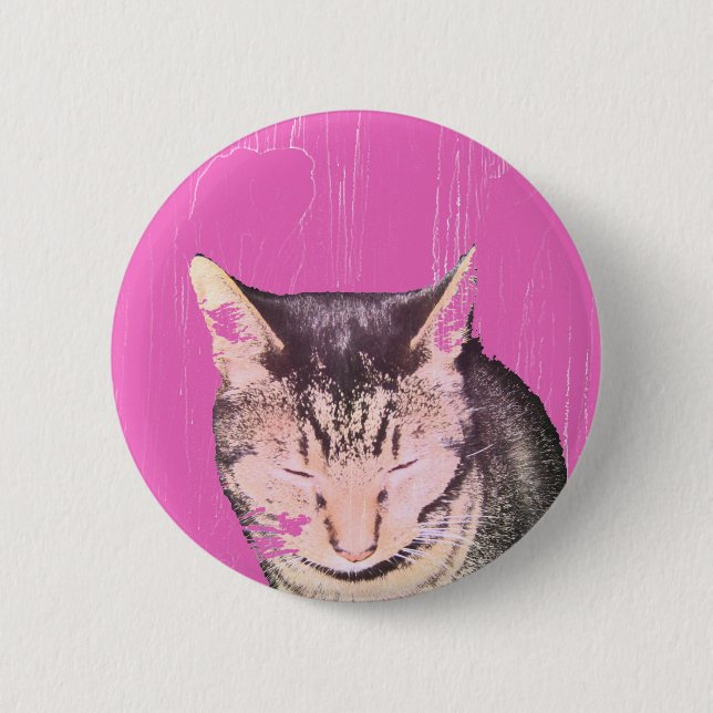 Chapa Redonda De 5 Cm pinkice, gato (Anverso)