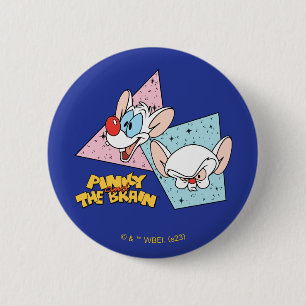 Chapa Redonda De 5 Cm Pinky and the Brain   Retro Character Graphics
