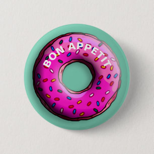 Chapa Redonda De 5 Cm Pinky Donut with colorful sprinkles + your ideas