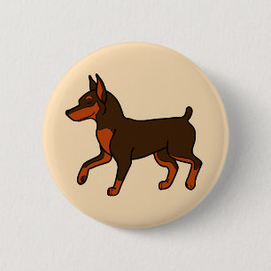 Chapa Redonda De 5 Cm Pinscher miniatura del chocolate
