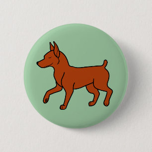 Chapa Redonda De 5 Cm Pinscher miniatura rojo