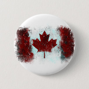 Chapa Redonda De 5 Cm Pintada canadiense de la bandera