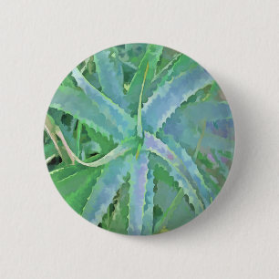 Chapa Redonda De 5 Cm Pintado abstracto de áloe verde gris