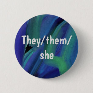 Chapa Redonda De 5 Cm Pintar azul y verde