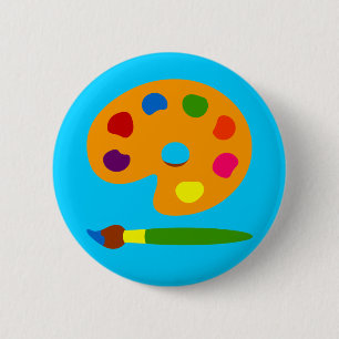 Chapa Redonda De 5 Cm Pintura de arte de paleta