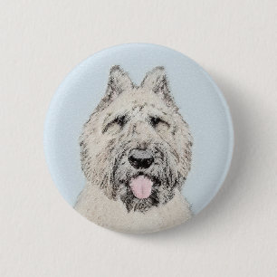 Chapa Redonda De 5 Cm Pintura de Bouvier des Flandres - Arte original de