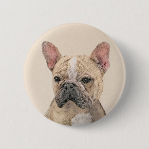 Chapa Redonda De 5 Cm Pintura de Bulldog francés (Sable) - Cuto original