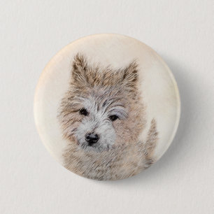 Chapa Redonda De 5 Cm Pintura de cachorro de Cairn Terrier - Arte origin