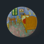 Chapa Redonda De 5 Cm Pintura de dormitorio Vincent Van Gogh<br><div class="desc">Pintura de obra maestra Van Gogh - Esta pintura de Vincent van Gogh llamada The Bedroom es una pintura de su habitación de 1889,  en el Instituto de Arte de Chicago. Era su dormitorio en Arles,  Francia,  que decoró y creó este cuadro de su dormitorio.</div>