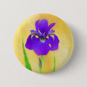 Chapa Redonda De 5 Cm Pintura de Iris de Barba Morada - Perro Original A
