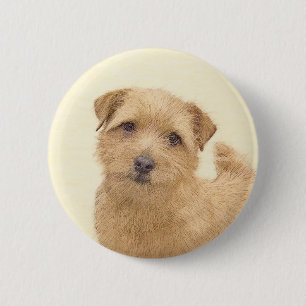 Chapa Redonda De 5 Cm Pintura de Norfolk Terrier - Arte Perro Original