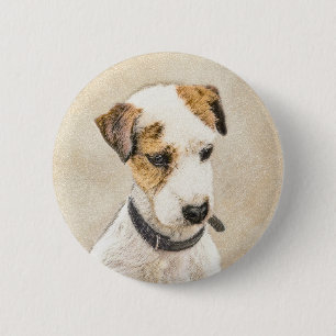 Chapa Redonda De 5 Cm Pintura de Parson Jack Russell Terrier - Arte de P