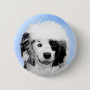 Chapa Redonda De 5 Cm Pintura de perro de agua portuguesa - Arte origina