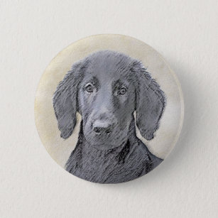 Chapa Redonda De 5 Cm Pintura de recuperación plana - Arte de perro orig