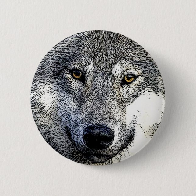 Chapa Redonda De 5 Cm Pintura de Wolf Eyes (Anverso)