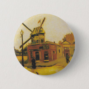Chapa Redonda De 5 Cm Pintura del Molino de Viento de Van Gogh París Vin