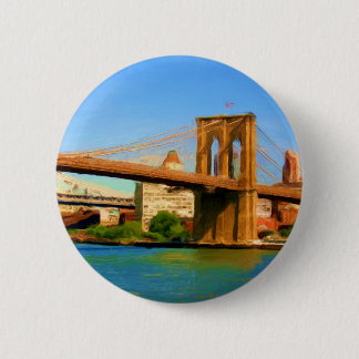 Chapa Redonda De 5 Cm Pintura del puente de Brooklyn