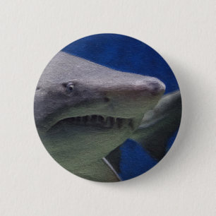 Chapa Redonda De 5 Cm Pintura del tiburón