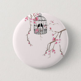 Chapa Redonda De 5 Cm Pintura original de jaulas de cerezo