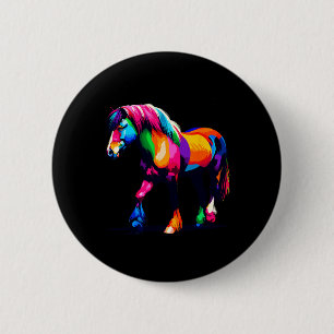 Chapa Redonda De 5 Cm Pintura Pony Gales De Arte Y Caballo De Caballo De