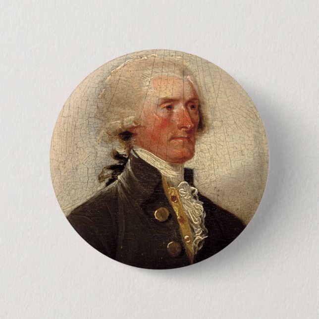 Chapa Redonda De 5 Cm Pintura rústica de Thomas Jefferson (Anverso)