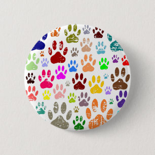 Chapa Redonda De 5 Cm Pinturas coloreadas de Perro con angustia