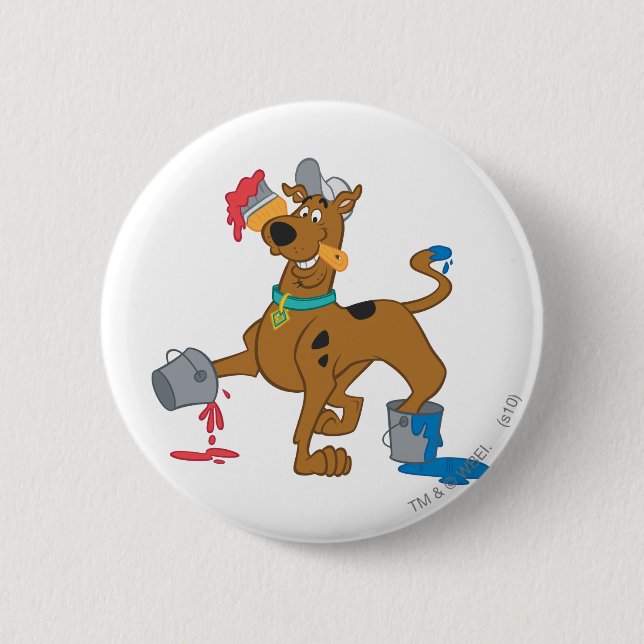 Chapa Redonda De 5 Cm Pinturas Scooby-Doo (Anverso)