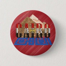 Chapa Redonda De 5 Cm Pirámides egipcias de El Cairo