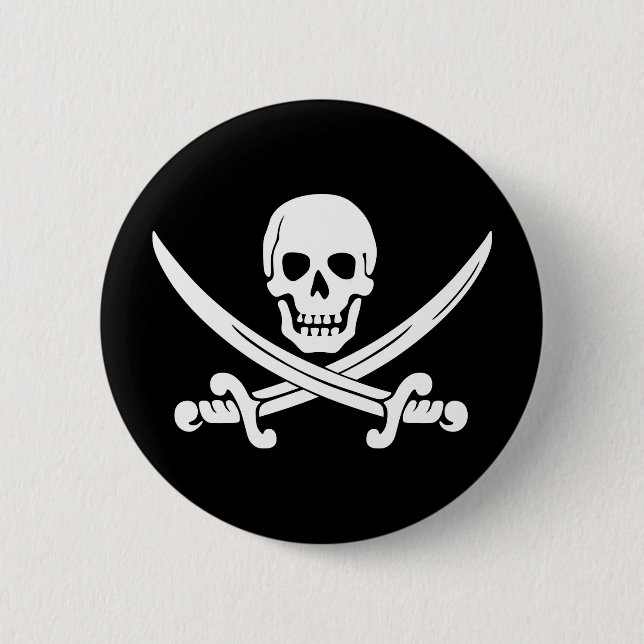 Chapa Redonda De 5 Cm Pirata Jolly Rogers (Anverso)