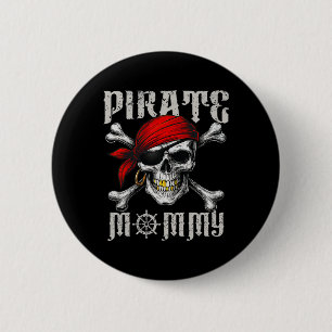 Chapa Redonda De 5 Cm Pirata Mami Jolly Roger Bandera Y Crusanos De Cala