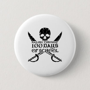 Chapa Redonda De 5 Cm Pirata Navegando A Través De 100 Días De Niños De