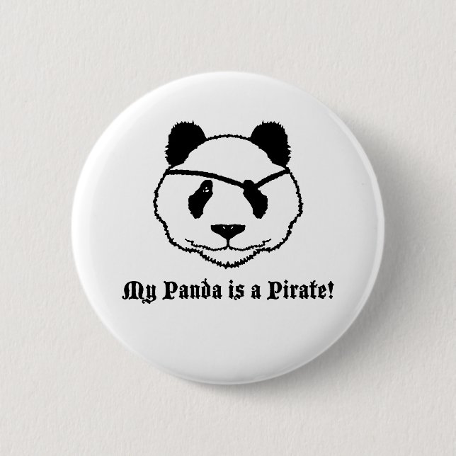 Chapa Redonda De 5 Cm Pirata Panda (Anverso)