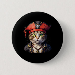 Chapa Redonda De 5 Cm Pirata Y Gato El Bucanero felino