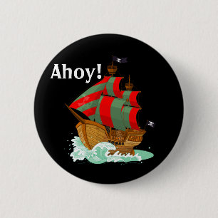 Chapa Redonda De 5 Cm  Piratas Bienvenidos 