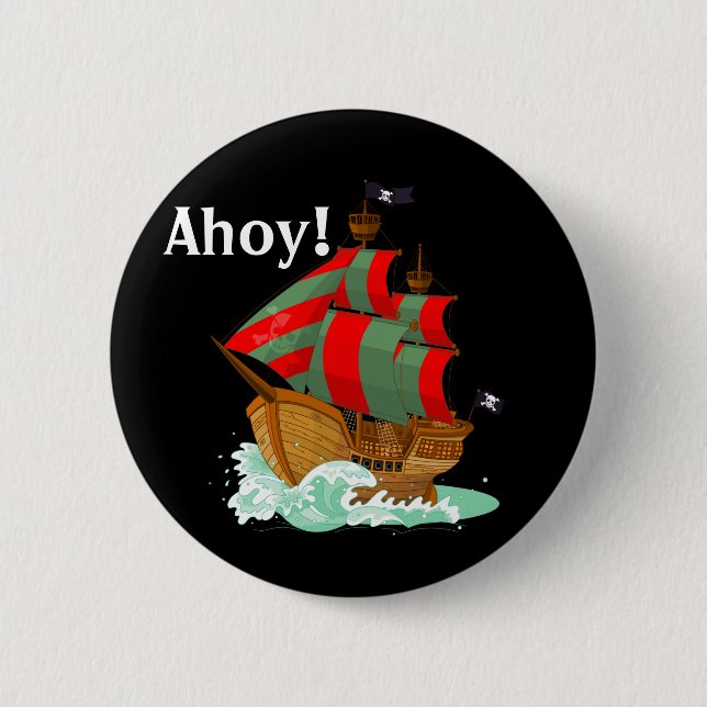 Chapa Redonda De 5 Cm  Piratas Bienvenidos  (Anverso)