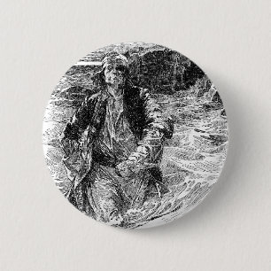Chapa Redonda De 5 Cm Piratas de época, Sir Henry Morgan en el océano