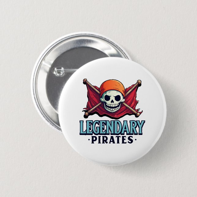 Chapa Redonda De 5 Cm Piratas legendarios (Anverso y reverso)