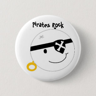 Chapa Redonda De 5 Cm Piratas Rock