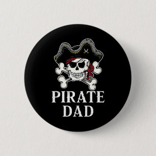 Chapa Redonda De 5 Cm Pirate Dad Diversión Halloween Disfraces Pirata