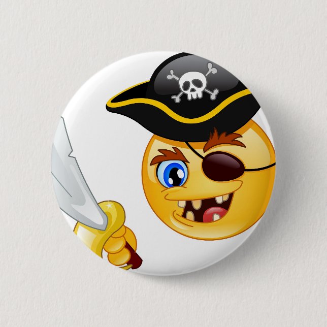 Chapa Redonda De 5 Cm pirate emoji (Anverso)