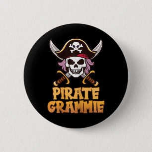Chapa Redonda De 5 Cm Pirate Grammie Funny Capitán Abuela Halloween Cos