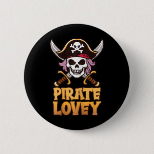 Chapa Redonda De 5 Cm Pirate Lovey Funny Capitán coincidiendo con el cos