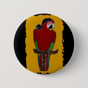 Chapa Redonda De 5 Cm Pirate Parrot