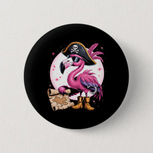 Chapa Redonda De 5 Cm Pirate Pink Flamingo Gracioso disfraz Fiesta Hallo