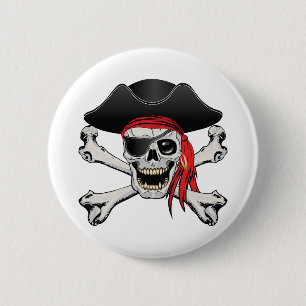 Chapa Redonda De 5 Cm Pirate Skull