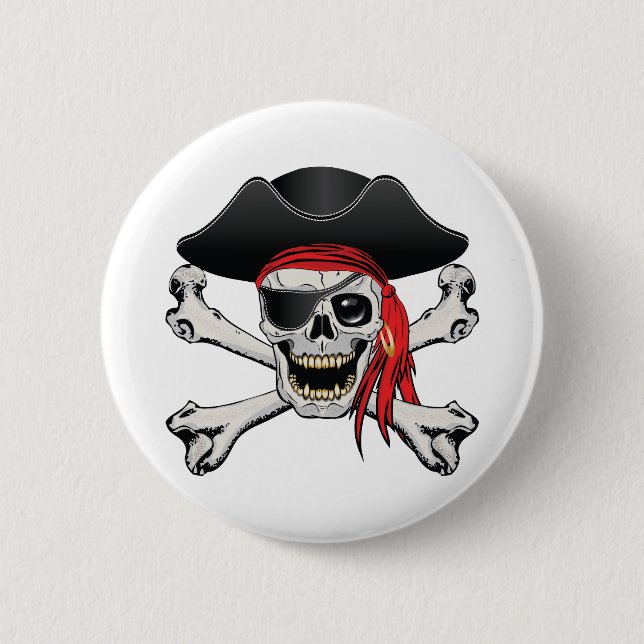 Chapa Redonda De 5 Cm Pirate Skull (Anverso)