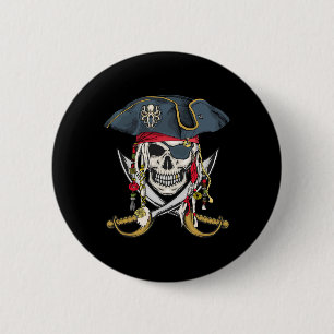 Chapa Redonda De 5 Cm Pirate Skull Halloween Niños Chicas Niños adolesce