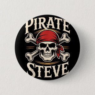 Chapa Redonda De 5 Cm Pirate steve 